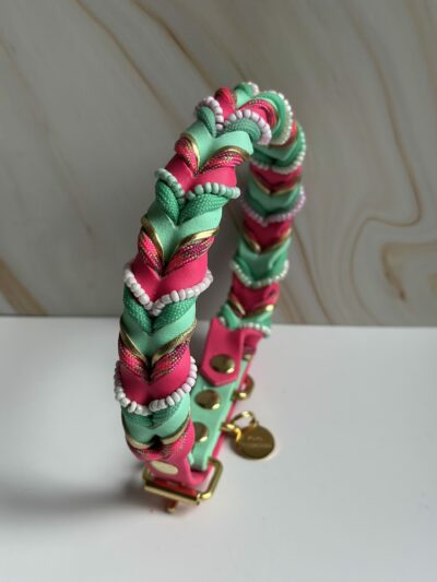 Gevlochten biothane halsband