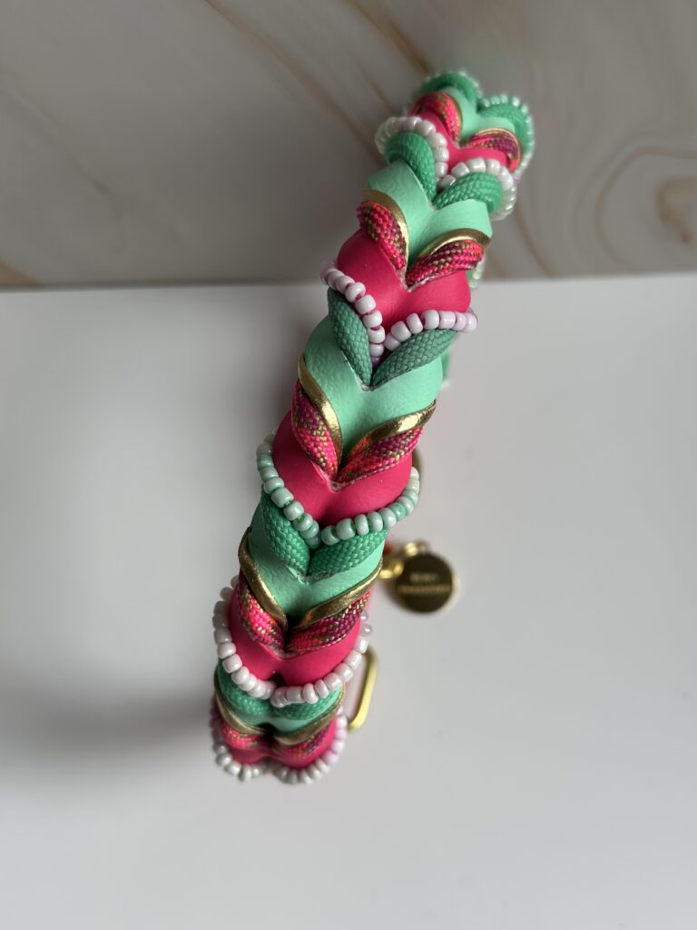 Gevlochten biothane halsband