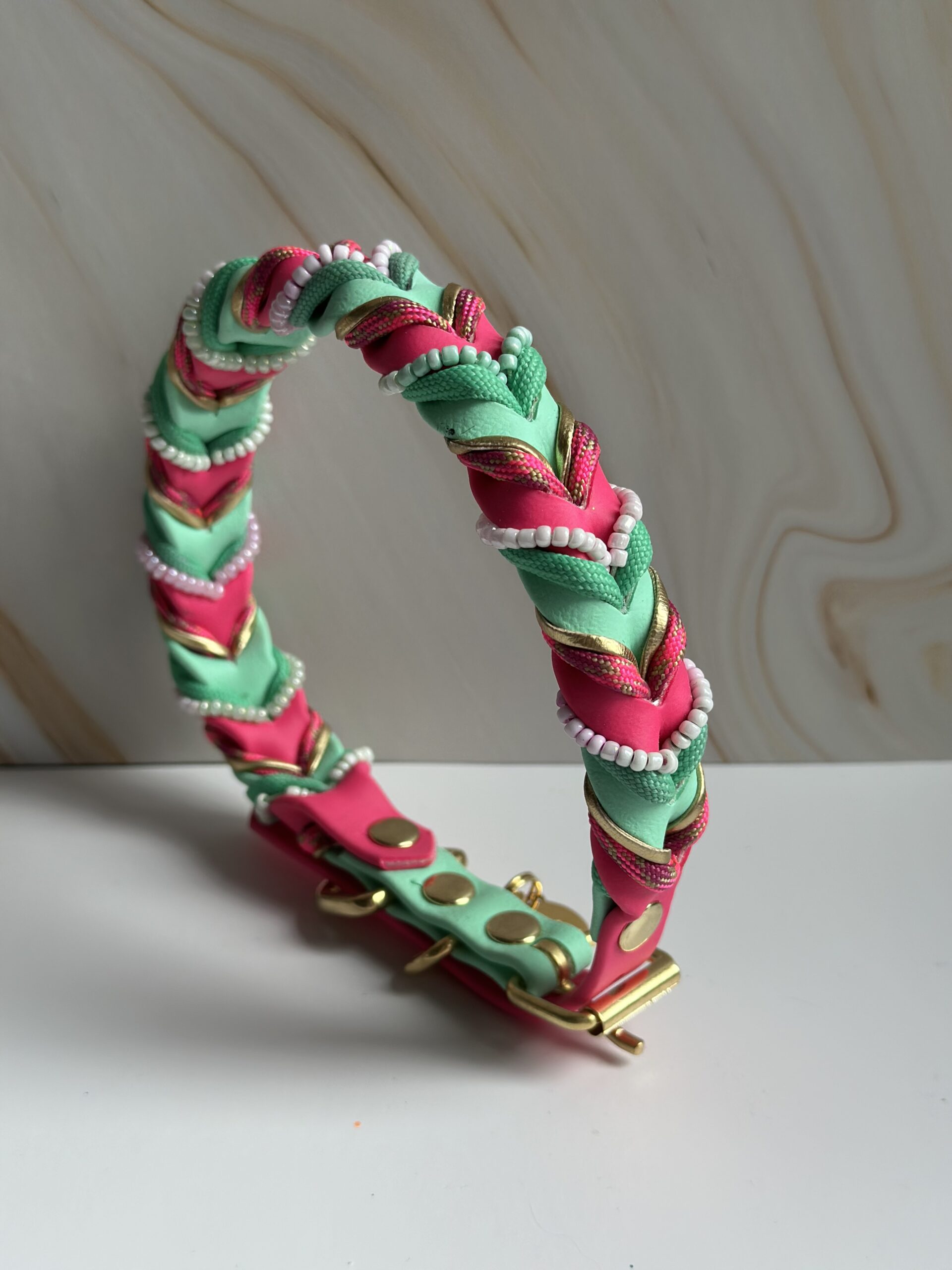 Gevlochten biothane halsband - Image 3