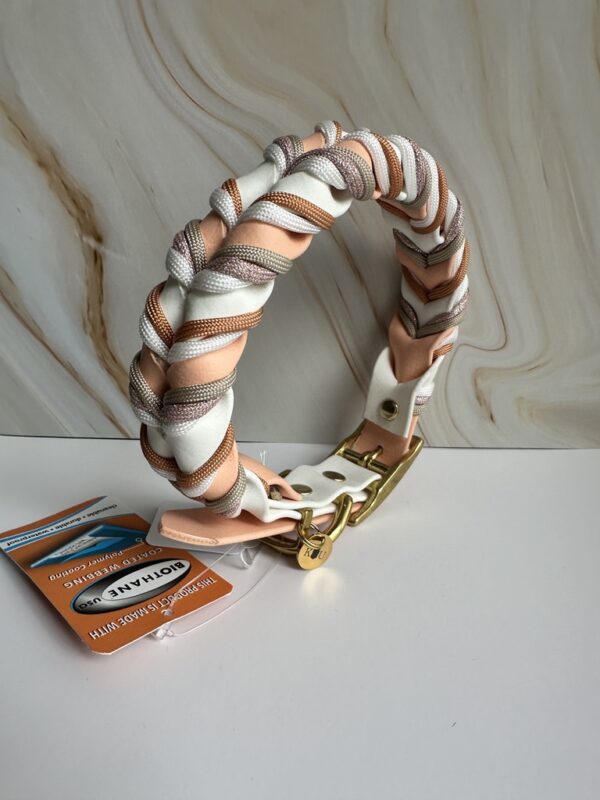 Gevlochten biothane halsband maat M/L - Afbeelding 1