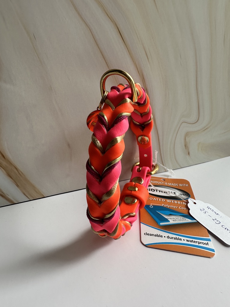 Gevlochten biothane halsband maat XXS/XS - Afbeelding 3