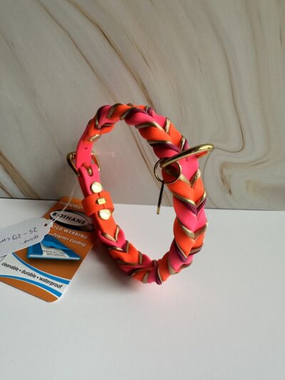 Gevlochten biothane halsband maat XXS/XS