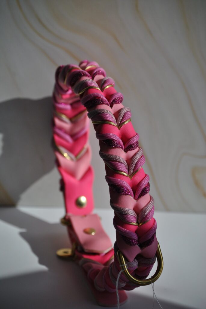 Gevlochten biothane halsband op maat gemaakt