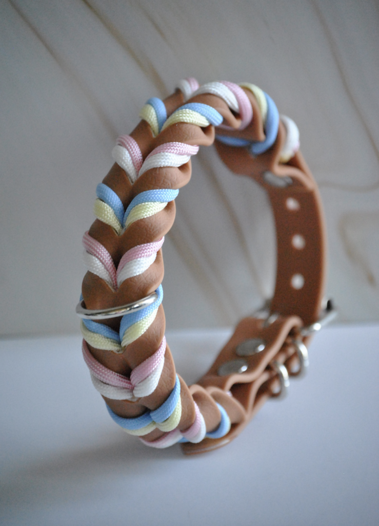 Gevlochten biothane halsband maat XS