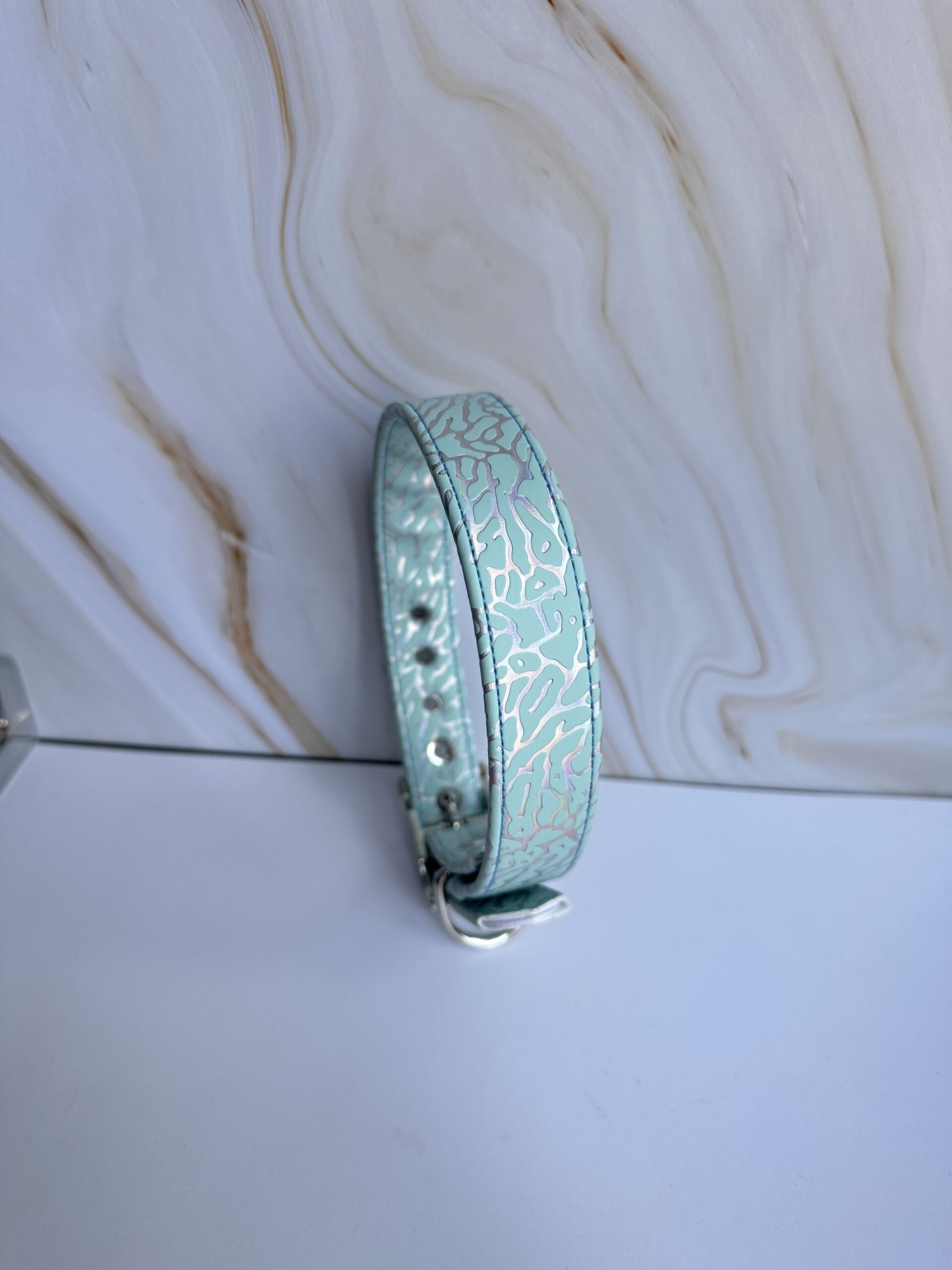 Holo veins mint groene halsband - Afbeelding 1