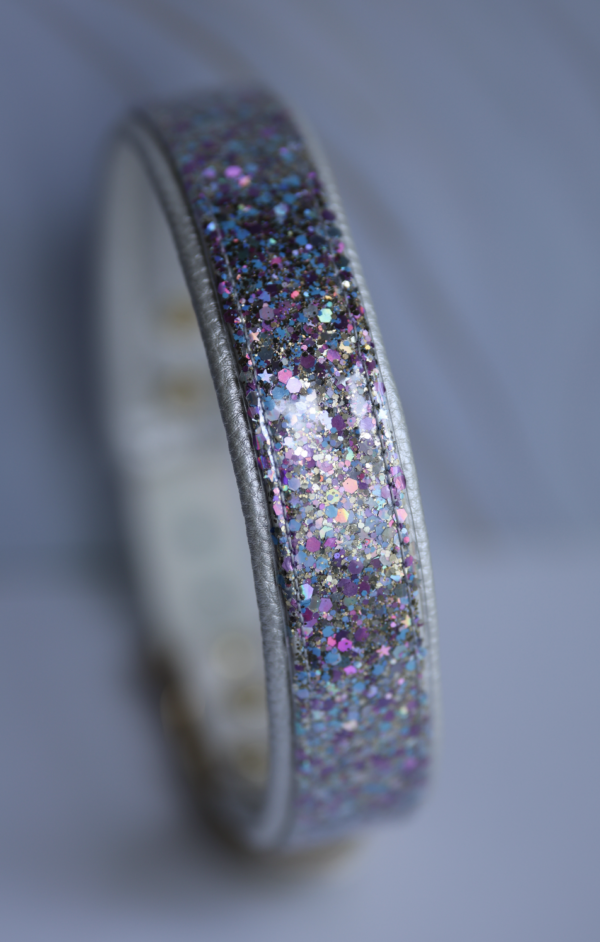 Biothane halsband met glittermix op maat gemaakt - Afbeelding 1