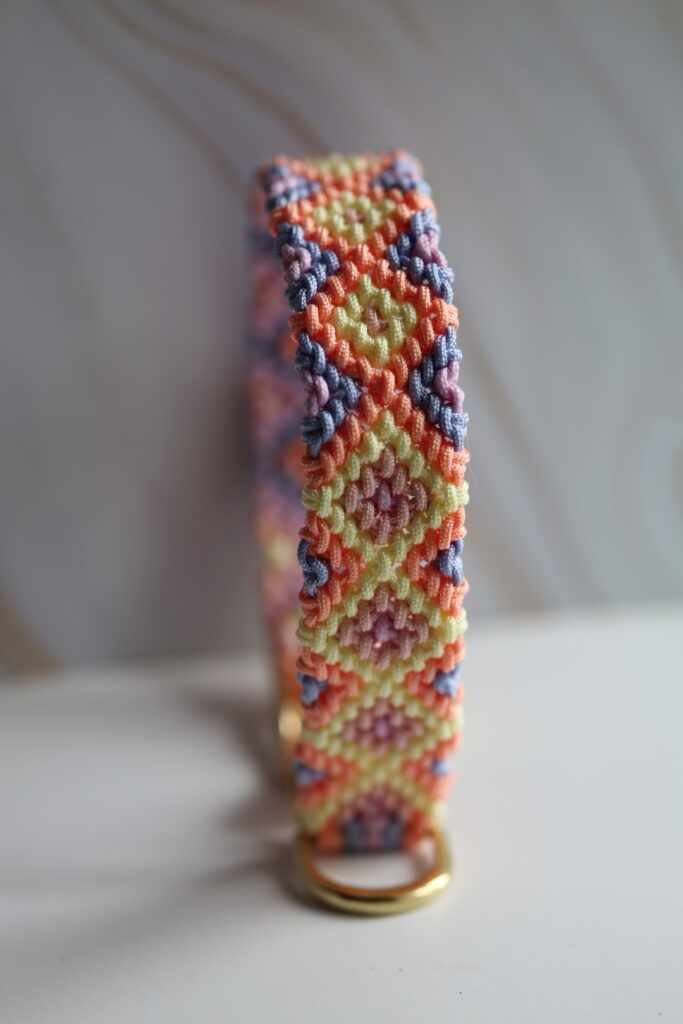 Gevlochten paracord x biothane halsband pastel kleuren