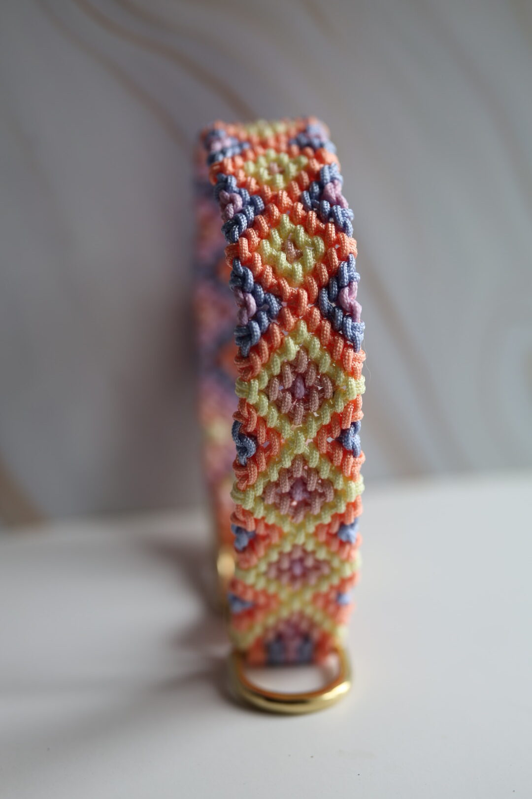 Gevlochten paracord x biothane halsband pastel kleuren - Afbeelding 4