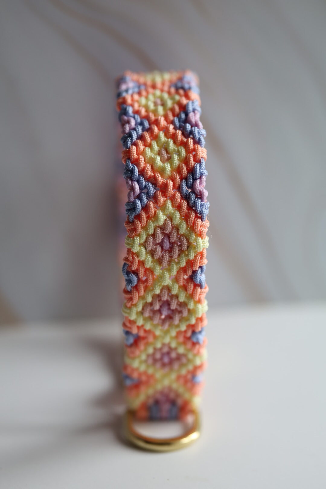 Gevlochten paracord x biothane halsband pastel kleuren - Afbeelding 3