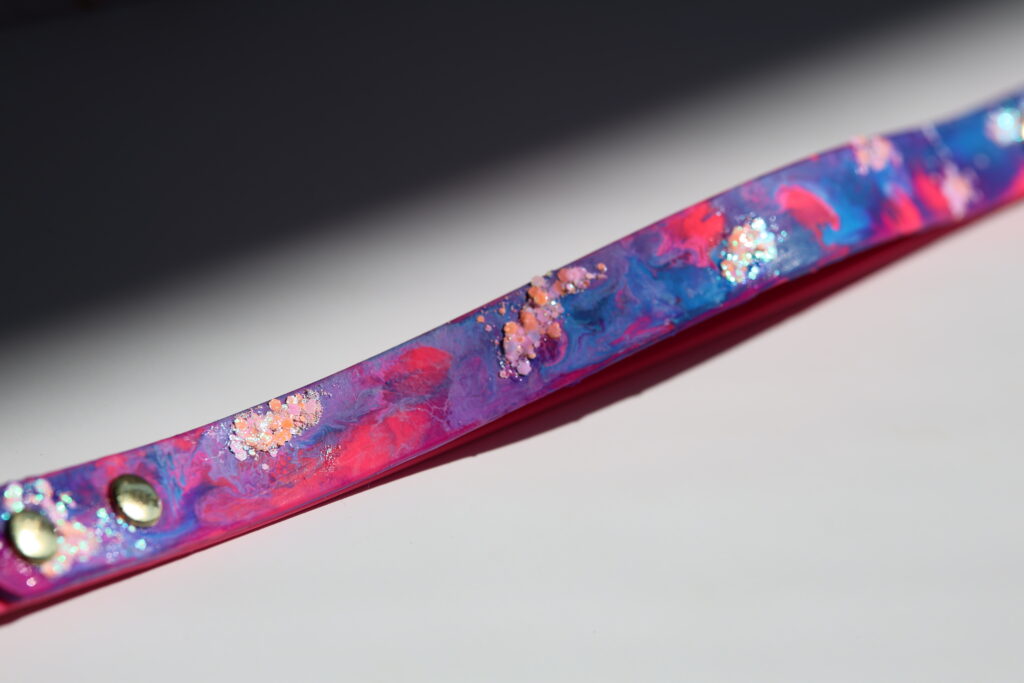 Watercolor glitter lijn 2,5 m passion pink & blauw
